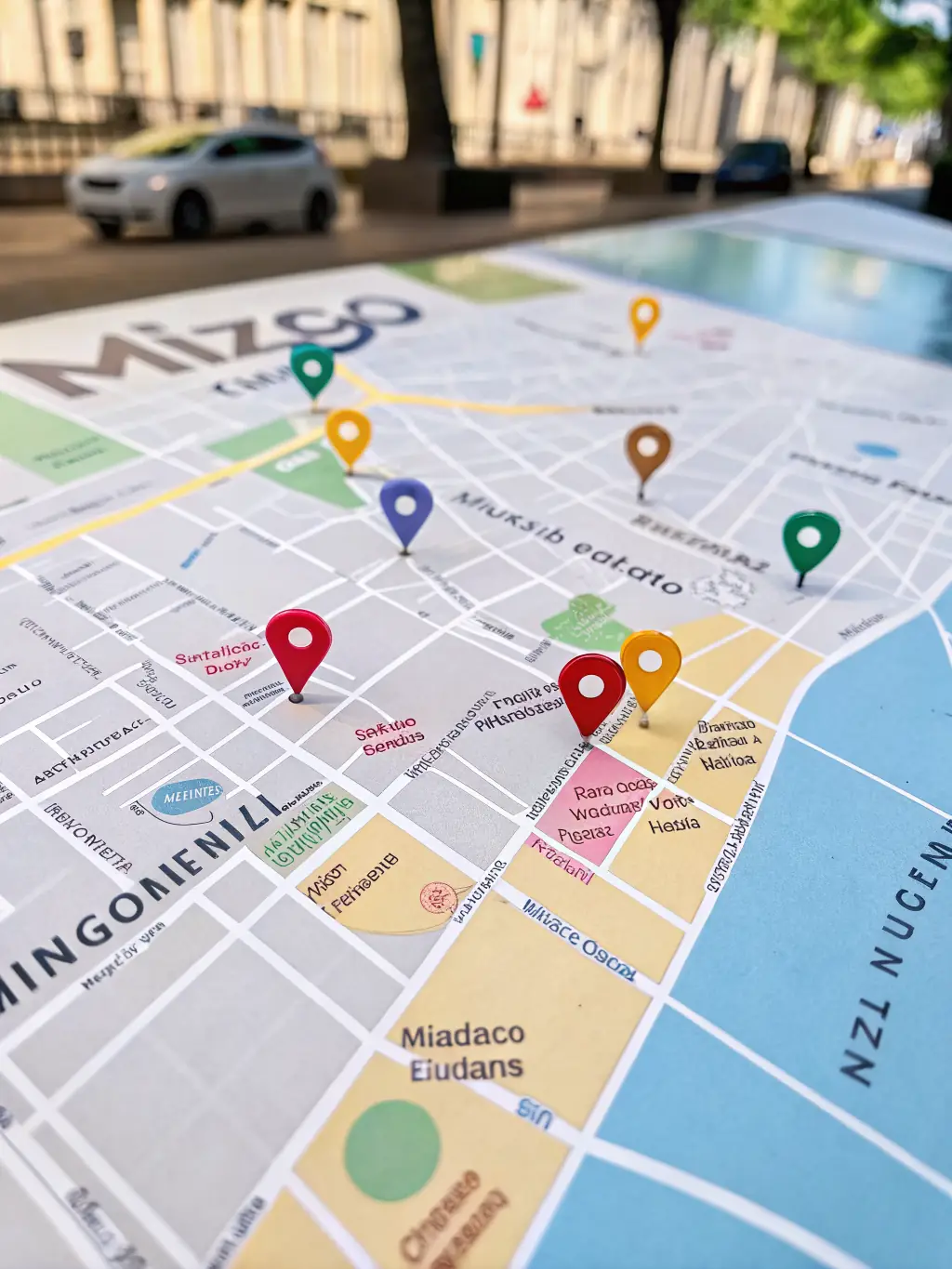 A map highlighting Mzigo Hub locations across the city, with pins indicating each branch and its address, emphasizing accessibility.