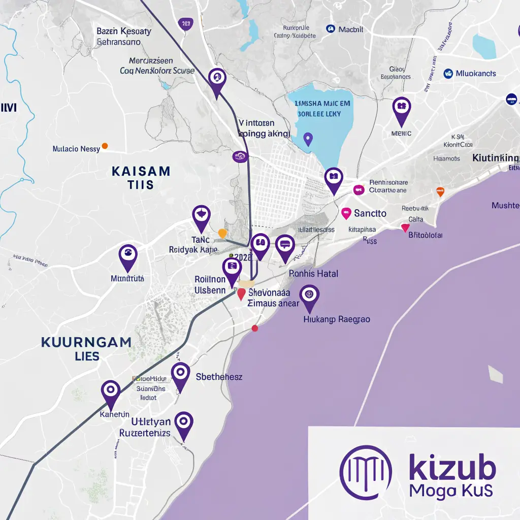 A map showing the location of Mzigo Hub in Kisumu, Kenya.
