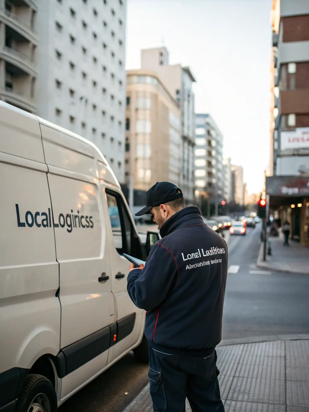 A Mzigo Hub delivery driver in a branded van efficiently picking up a package from a customer's home, highlighting reliability.